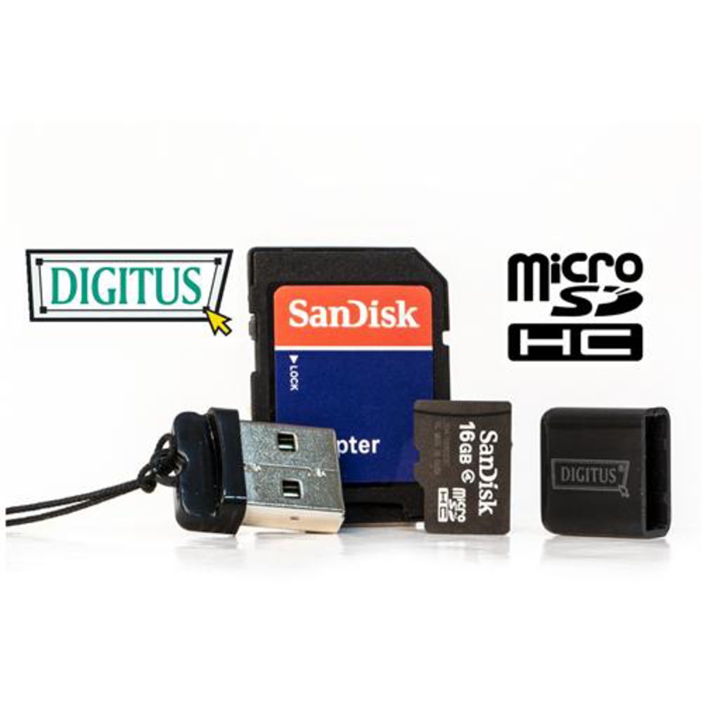 Ebay. Набор DIGITUS: карта памяти Micro SD 16GB + USB-картридер + SD-адаптер за 8,45 Евро
